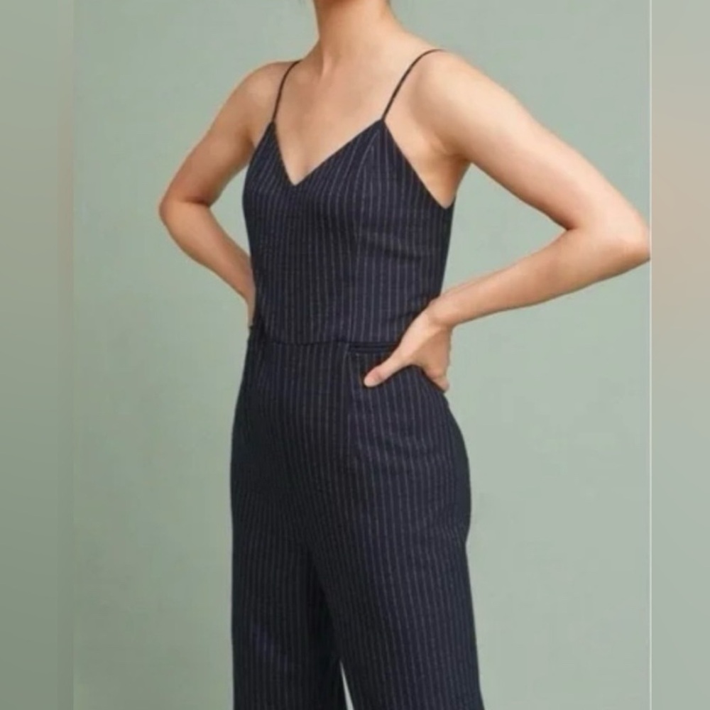 ANTHROPOLOGIE The Essential Pinstripe Jumpsuit - Picture 4 of 5